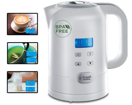 Fierbător Russell Hobbs cu setare digitală a temperaturii, 25-100°C, afișaj LCD, 1.7L, 2200W, 21150-70 [3]