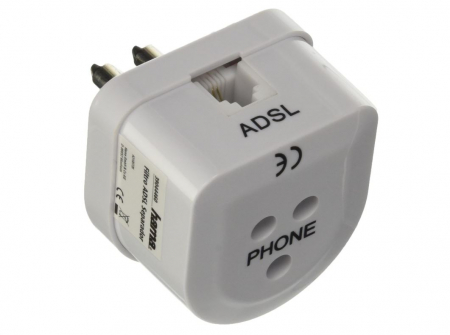 Casa, Gradina & Bricolaj - Filtru ADSL HAMA Mufă cu trei poli/priză cu trei poli, mufă 6P 4C, alb