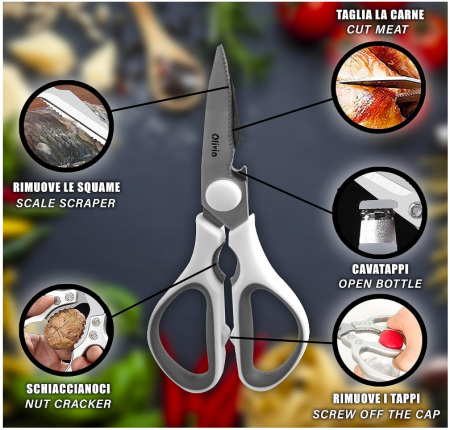 Foarfeca de Bucătărie Multifuncționala IPEA din Oțel, Echipată cu Deschizător de Sticle [4]