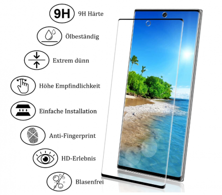 Folie de protectie din sticla securizata pentru ecran DETENO pentru Samsung Galaxy Note 10 Plus, 9H, 1 bucata [2]