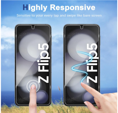 Folie protectie ecran de confidențialitate + folie camera Funrae pentru Samsung Galaxy Z Flip 5 5G [4]