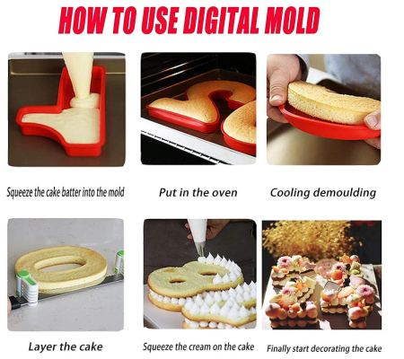 Forma din silicon cu numarul 1 pentru tort/prajituri, rosu [5]