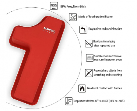 Forma din silicon cu numarul 1 pentru tort/prajituri, rosu [4]