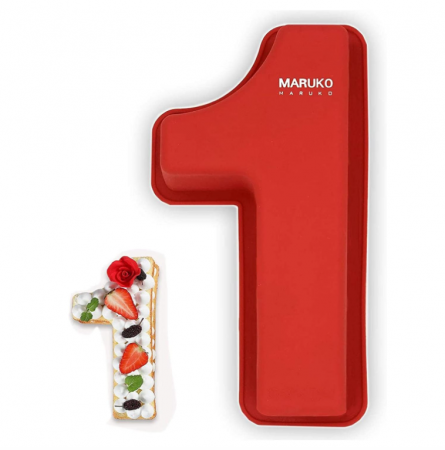 Bucatarie & Servire - Forma din silicon cu numarul 1 pentru tort/prajituri, rosu