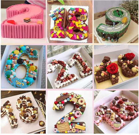 Forma din silicon cu numarul 5 pentru tort/prajituri, 25 cm, rosu [7]