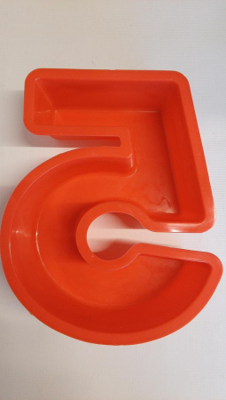 Forma din silicon cu numarul 5 pentru tort/prajituri, 25 cm, rosu [2]