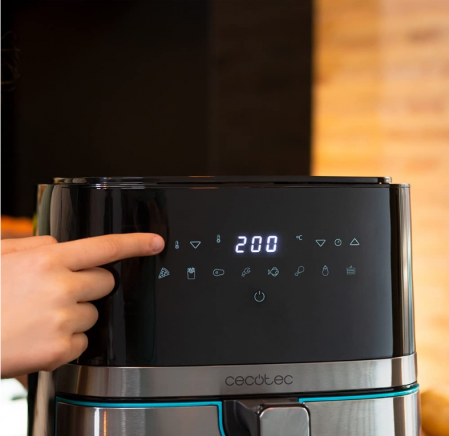 Friteuză cu aer cald Cecotec Cecofry Full InoxBlack 5500 Pro cu accesorii, digitală, 1700 W, oțel inoxidabil, fără ulei PerfectCook [7]
