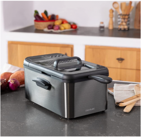 Friteuză cu ulei Cecotec Cleanfry Luxury 3000 Dark, 3.2 litri, 2400W, oțel inoxidabil, negru [4]