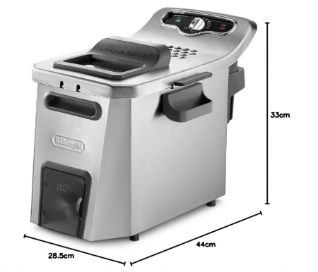 Friteuză De'Longhi PremiumFry F44532.CZ, capacitate 1,5 kg, Easy Clean System, 3200 wați, argintiu [9]
