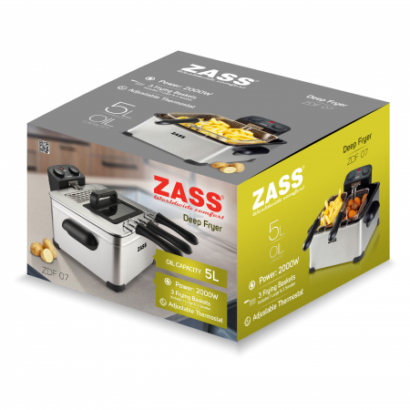 Friteuza cu ulei din inox cu 3 cosuri, 5 litri, Zass ZDF 07 [1]