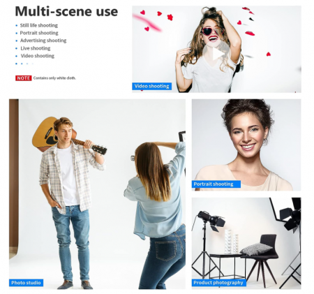 Fundal pentru fotografie de studio, Neewer, Poliester, 2.8x4 m, Alb [4]