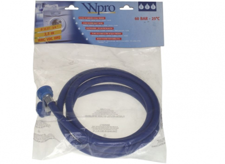Accesorii si piese masini spalat rufe si uscatoare - Furtun de alimentare apa drept/drept pentru masina de spalat, WPRO 481953028934, 2.5 m