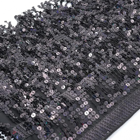 Fusta cu paiete pentru dansul din buric (belly dance), negru [4]