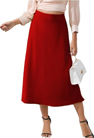 Rochii si Fuste dama - Fusta lunga maxi pentru femei Ciyubvh, rosu, M