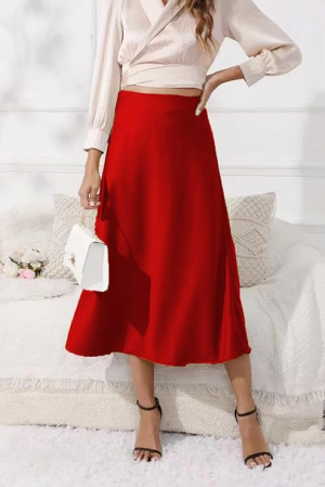 Fusta lunga maxi pentru femei Ciyubvh, rosu, M [2]