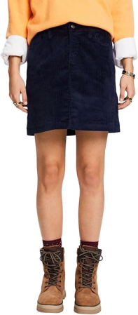 Rochii si Fuste dama - Fusta scurta din catifea ESPRIT, bleumarin, D 44, F 46