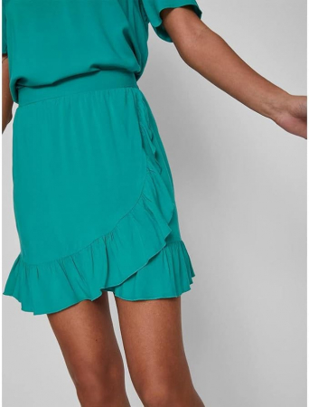 Fusta scurta Vila Vipaya Wrap Hw Short Skirt/SU Noos, verde Alhambra, 38 [5]