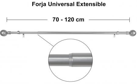 Galerie pentru draperie Mercury Textil, Gri, 70-120cm [2]