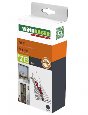 Garnitura cheder fixare plasa insecte Windhager, Ø5mm x 5m, negru, 03626 [3]