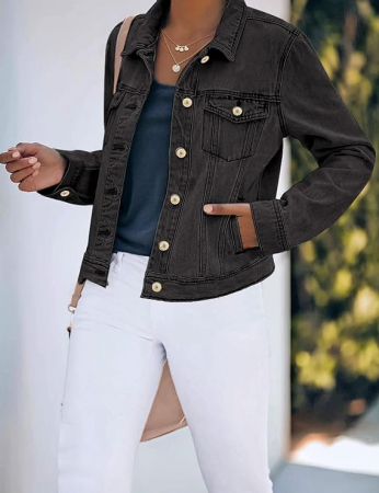 Geacă de blugi Roskiky pentru femei, negru, Marimea M [3]