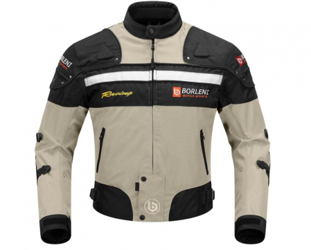Geaca moto BORLENI pentru bărbați, 5 protecții, maro, XXL [0]