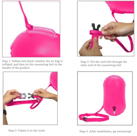 Geamandura gonflabila de siguranta pentru inot Jodsen, pentru exterior, roz [4]