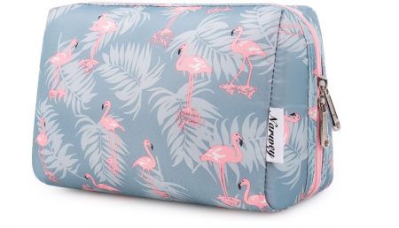 Fashion - Geanta cosmetica pentru femei Narwey, pentru machiaje, Flamingo