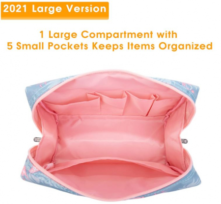 Geanta cosmetica pentru femei Narwey, pentru machiaje, Flamingo [2]