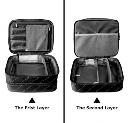 Geanta cosmetice pentru femei LEcylankEr, geanta de machiaj, neagra [2]