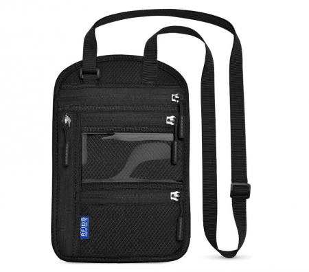 Articole Voiaj - Geanta cu blocare RFID pentru gat Yordawn, negru