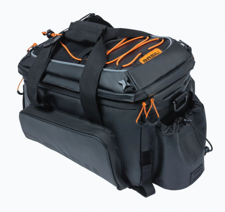 TOATE PRODUSELE - Geantă de bicicletă pentru portbagaj Basil Miles Tarpaulin XL Pro, 9-36L, negru/portocaliu