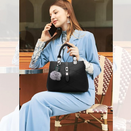 Geanta de dama NICOLE & DORIS, din piele PU, negru [4]