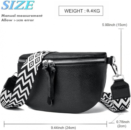 Geantă de damă YUHONLNOR, curea largă, 24 x 15 cm [2]