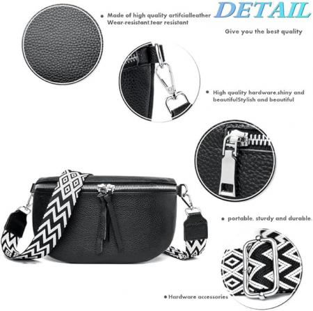 Geantă de damă YUHONLNOR, curea largă, 24 x 15 cm [4]