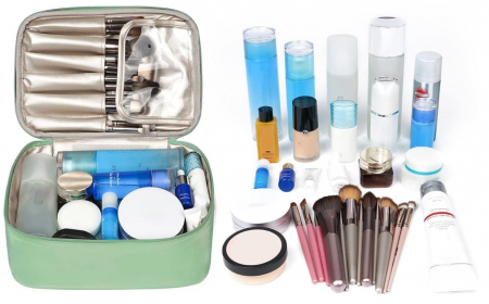 Geanta de machiaj de călătorie pentru cosmetice Narwey, verde [1]