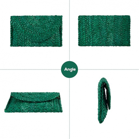 Geantă de mână din paie EVEOUT, pentru femei, verde [5]