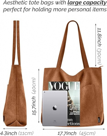 Geanta de mana pentru femei Prite, catifea maro [2]