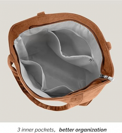 Geanta de mana pentru femei Prite, catifea maro [3]