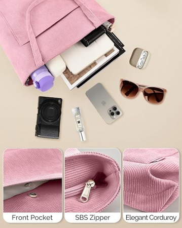 Geantă de mână pentru femei Prite, din velur, roz [4]