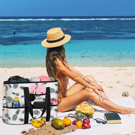 Geanta de plaja HOMESPON, impermeabila, model cu ananas [5]