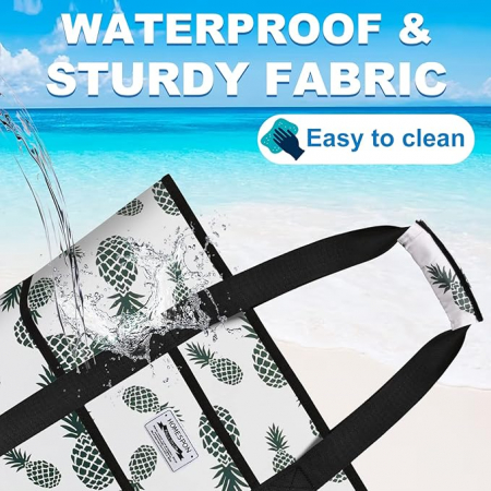 Geanta de plaja HOMESPON, impermeabila, model cu ananas [3]