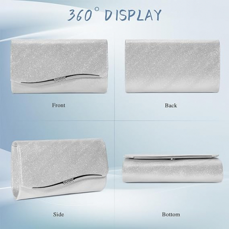 Geanta de seara pentru femei UBaymax, argintiu [4]