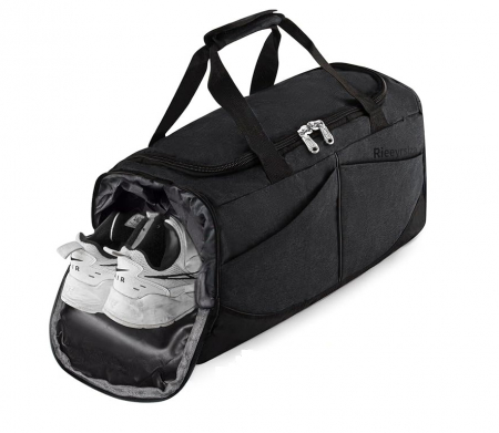 Geanta de sport Rieeyrslza, cu compartiment pentru pantofi, negru [0]
