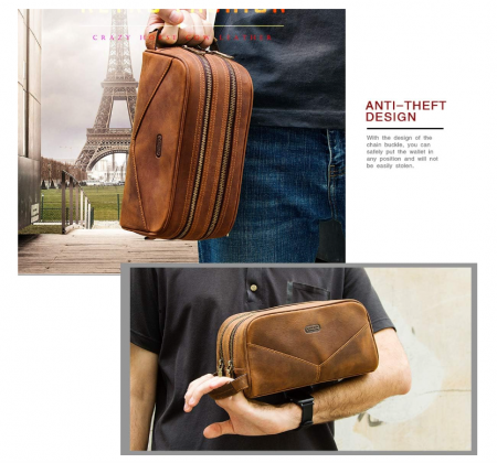 Geanta de toaletă de călătorie din piele Contacts pentru bărbați [6]