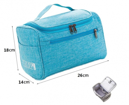 Geantă de toaletă HXHWKEN pentru bărbați și femei, rezistent la apă, albastru [5]