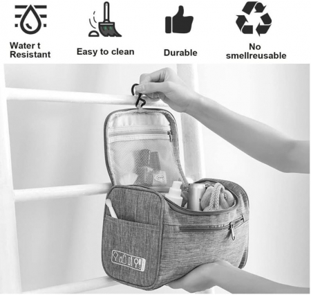 Geantă de toaletă HXHWKEN pentru bărbați și femei, rezistent la apă, albastru [4]