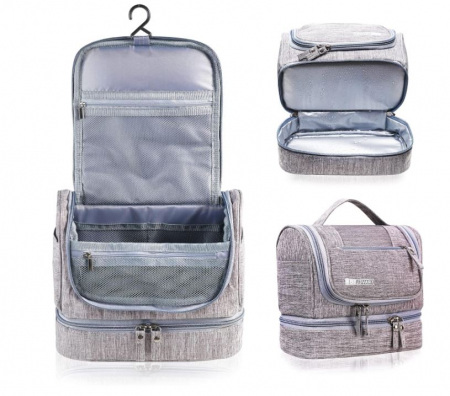 Geantă de toaletă JOZEA, cu cârlig pentru agățat, gri [0]