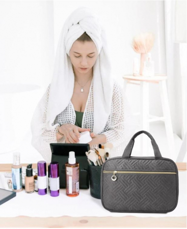 Geantă de toaletă LOVEVOOK, cu cârlig pentru agățat, gri [5]