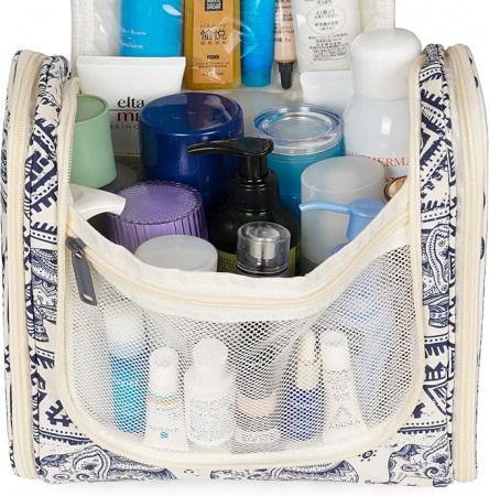 Geantă de toaletă Narwey, unisex, alb/albastru, model elefant [2]