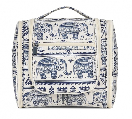 Sport & Activitati in aer liber - Geantă de toaletă Narwey, unisex, alb/albastru, model elefant